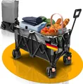 Produktbild: Bollerwagen faltbar, 17x10 cm breite Reifen XXL-Tasche, 200 KG & 150 L Faltbarer Handwagen, Camping Transport Strand Leiterwagen Transportwagen