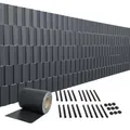 Produktbild: Mucola 35m PVC Sichtschutzstreifen für Doppelstabmattenzaun Anthrazit 19cm Breite – Zaunfolie Sichtschutz Windschutz inkl. Befestigungsclips | Blickdicht UV-beständig, Gartenzaun Zaunblende