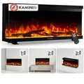 Produktbild: KAMINIO Elektrokamin LEA, 3in1 Kamin: Elektrischer Stand-, Wand- und Einbaukamin, Panoramaview schwarz 91.9 cm x 43 cm x 20 cm