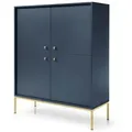 Produktbild: Highboard  Molly , blau , Maße (cm): B: 103,5 H: 125,5