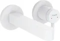 Produktbild: hansgrohe Waschtischarmatur Unterputz für Wandmontage Finoris, Wasserhahn Bad mit Ablaufgarnitur unverschließbar, Badarmatur wassersparend, Mattweiß, Auslauflänge 168mm