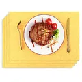 Produktbild: SANLEHAUSE Platzset Golden 4er-Set 30 X 45 cm Leinenoptik Tischset Lotuseffekt Wasserabweisend Praktisch und Schön