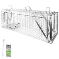 Produktbild: Petigi Lebendfalle zum Fangen und Umsiedeln von Marder, Katze, Biber, Fuchs, Kastenfalle aus Edelstahl, Marderfalle zur Tierabwehr, Ausführung: Modell 08 (120 x 34 x 42 cm)
