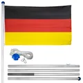 Produktbild: FIXKRAFT Aluminium Fahnenmast 6m mit Deutschlandflagge