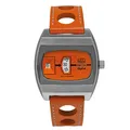 Produktbild: UMF Ruhla 1434-4 Armbanduhr Scheibenuhr Automatik, Saphirglas, 41mm, orange
