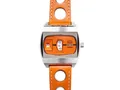Produktbild: UMF Ruhla Scheibenuhr in Orange Jumping Hour - Herrenuhr Made in Germany