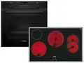 Produktbild: Siemens Set PQ524KA3BZ Pyrolyse-Backofen Deep Black Inox HB279GBB3 + Glaskeramikkochfeld autark ET845HH17