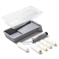 Produktbild: 8-teiliges Mini-Farbroller-Set, 10.2 cm Schaumstoff-Farbroller, Mikrofaser-Farbroller, Farbrollerabdeckungen, kleiner Farbroller mit Ablage, Farbrollen zum Malen von Wänden