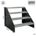Produktbild: Standtreppe freistehend Treppe 4 Stufen anthrazit 60 - 160 cm Breite 84 cm Höhe
