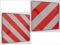Produktbild: Italien + Spanien beidseitig Alu Warntafel reflektierend 50 x 50 cm 010711Lg NEU