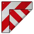 Produktbild: Warntafel Spanien UND Italien Aluminium 500x500mm rot-weiß Heckträger Fahrrad