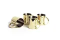 Produktbild: ECHTWERK 4-teiliges Kupferbecher-Set, Bruchsichere Edelstahl-Gläser, Cocktail-Set, Cocktailgläser perfekt für Gin, Vodka, Bier und Kaltgetränke, Geschenkset, Gold-Edition, 1000 ml