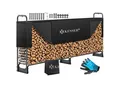 Produktbild: KESSER® Kaminholzregal Metall Brennholzregal außen Stahlrahmen + Abdeckung & Handschuhe Kaminholzunterstand 200kg Wasserdichter Holzlager Holzstapelhilfe für Garten Terrasse
