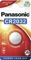 Produktbild: 1x Panasonic Lithium 3V Zelle 1er Blister CR2032 IEC C Knopfzelle CR-2032EL/1B