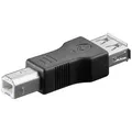Produktbild: USB-A auf USB-B Adapter USB 2.0 480 Mbit/s A Buchse > B Stecker schwarz