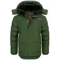 Produktbild: Höhenhorn Winterjacke Bergoo Kinder Winter Jacke Jungen Quilted Steppjacke Gefüttert abnehmbarer Kunstfellkragen, weiche Microfleece Innenseite grün 152