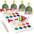 Produktbild: com-four® 6-teiliges Oster-Deko-Set - Eiermalmaschinen mit 8 Farben, Pinsel und Ostergras ideal für Osternester - Malzubehör - Osterdekoration leicht selber machen (6-teilig - Maschinen/Gras/Pinsel)
