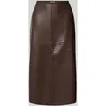 Produktbild: s.Oliver RED LABEL Ausgestellter Midi-Rock in Glattleder-Optik in Dunkelbraun, Größe 42