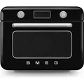 Produktbild: SMEG COF01BLEU Tisch Dampfbackofen 50's Style, Schwarz, 30 Liter Umluft, Grill und reines Dampfgaren - Schwarz