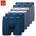 Produktbild: SNOCKS Boxershorts Enge Unterhosen mit längerem Bein Herren Männer (6-St., 6 Stück) aus Bio-Baumwolle, ohne kratzenden Zettel, bequem durch längeres Bein blau XL