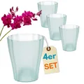 Produktbild: 4x Orchideentopf Transparent Orchideen Über Pflanz Topf Innen 13 cm glas