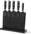 Produktbild: Wakoli Titanium Noir 6-teiliges Set I 5er Küchenmesserset Edelstahl mit magnetischem Messerblock
