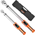 Produktbild: VEVOR digitaler Drehmomentschlüssel Set mit 1/2 3/8 Zoll Antrieb 72 Zähne ±2% präziser elektronischer Drehmomentschlüssel mit voreingestelltem Wert & Summer & LED-Benachrichtigung Autoreparatur