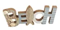 Produktbild: itsisa Holz Schriftzug Beach 24,5 cm mit Muscheln - Maritim Deko, Strand, Schild im Retro Look, Deko Ferienwohnung Meer