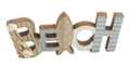 Produktbild: Holz Schriftzug Beach 24,5 cm mit Muscheln - Maritim Deko, Strand, Schild