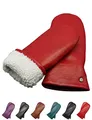 Produktbild: AKAROA ESTD 2019 Lederhandschuhe Damen SUE, Fäustling, italienisches Leder, Futter aus original Neuseeland Lammfell, rot, S/M - 7