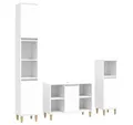 Produktbild: vidaXL Badezimmer-Set 3-tlg. Badmöbel-Set Weiß Holzwerkstoff, (3-St)