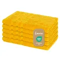 Produktbild: Lavea® 5er Set Gästehandtücher 30x50 cm – Weiche und Saugstarke Gästetücher aus 100% Baumwolle, Frottierserie Elena – Waschbar und Strapazierfähig – Rapsgelb