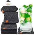 Produktbild: Miqio® Design Filzuntersetzer rund oder eckig für Gläser | Nachhaltige Oekotex Glasuntersetzer aus Filz | 10 Untersetzer für Getränke, Kerzen, Tassen, Bar, Glas | Tisch Deko