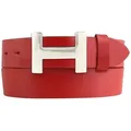 Produktbild: BELTINGER Ledergürtel Designer Gürtel HENRY aus Vollrindleder 4 cm - Eleganter Ledergürtel f (1-St) rot|silberfarben 90 cm (Gesamtlänge 105 cm)