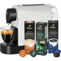 Produktbild: Tchibo Cafissimo „Pure plus“ Kaffeemaschine Kapselmaschine inkl. 30 Kapseln für Caffè Crema, Espresso und Kaffee | 0,8l | 1250 Watt | 11,9 x ... - Weiß
