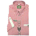 Produktbild: OS Trachten Trachtenhemd TH-0102 Stickerei Krempelarm Kentkragen, Regular Fit-bequemer gerader Schnitt rot 6XL (53-54)