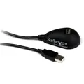 Produktbild: StarTech.com USB 2.0 Verlängerung 1,5m mit Dockingstation - USB-A Verlängerungskabel Stecker auf Buchse mit Standfuss inSchwarz - USB-Verlängerungskabel - USB (M)