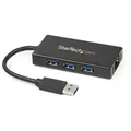 Produktbild: STARTECH USB 3.0 Hub, 3-port + Gb LAN, schwarz