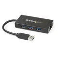 Produktbild: StarTech 3 Port USB 3.0 Hub mit Gigabit Ethernet Adapter aus Aluminum