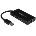 Produktbild: StarTech.com 3 Port USB 3.0 Hub mit Gigabit Ethernet Adapter aus Aluminum