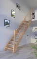 Produktbild: Holztreppe Mykonos Gerade-Eiche-Holz-Holz Design Geländer-rechts-ohne Setzstufen