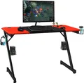 Produktbild: Zförmig Gaming Tisch Computertisch PC Tisch Becherhalter Kopfhörerhaken 120x60cm