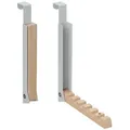 Produktbild: Relaxdays Türgarderobe klappbar 2er Set, zum Einhängen, Türhaken 6 Kleiderbügel, Metall & Holz, für 2 cm Türfalz, grau