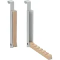 Produktbild: Relaxdays - Türgarderobe klappbar 2er Set, zum Einhängen, Türhaken 6 Kleiderbügel, Metall & Holz, für 2 cm Türfalz, grau
