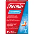 Produktbild: Rennie Pfefferminz lindern Sodbrennen und säurebedingte Magenbeschwerden, 24 Kautabletten