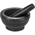 Produktbild: Intirilife Mörser mit Stößel aus Naturstein Granit - 16cm Durchmesser - Zum Zerkleinern von Gewürzen, Nüssen, Samen, Tabletten