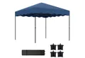 Produktbild: Outsunny Faltpavillon ca.3x3m, wasserabweisend Stabil Winterfest mit UV Schutz 50+, faltbar, mit 0 Seitenteilen, (Pop-up Pavillon, Partyzelt), mit Rolltasche, für Camping Garten, Blau