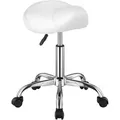 Produktbild: VEVOR Sattelhocker Rollhocker 204 kg belastbarer höhenverstellbarer (55-71 cm) Drehhocker Arbeitshocker, ergonomischer verdickter PU-Leder-Drehsattelstuhl für Salon Spa Massage Klinik, Weiß