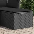Produktbild: Gartenhocker Mit Kissen Schwarz 55x55x37 Cm Poly Rattan Vidaxl