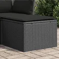 Produktbild: Gartenhocker mit Kissen Schwarz 55x55x37 cm Poly Rattan